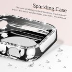 Goton 2 in 1 Waterproof Bling Case for Apple Watch 44mm SE (2nd Gen) Series 6 5 4 Screen Protector, Women Glitter Diamond Rhinestone Bumper Face Cover for iWatch Accessories 44 mm Silver - Image 4
